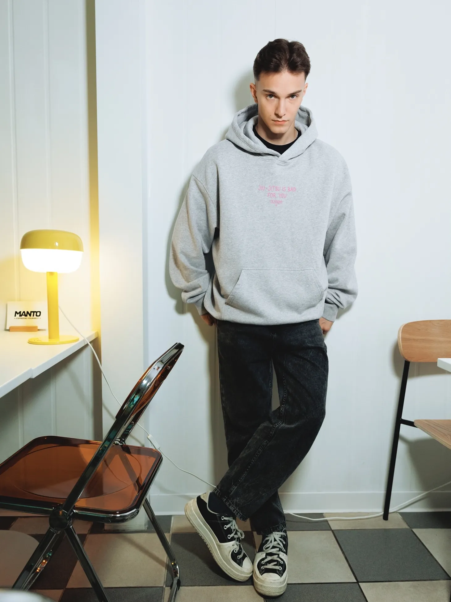 MANTO hoodie BALACLAVA OVERSIZE melange