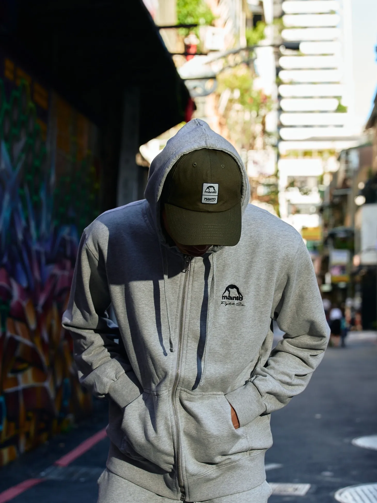 MANTO hoodie FIGHT COMPANY heather gray