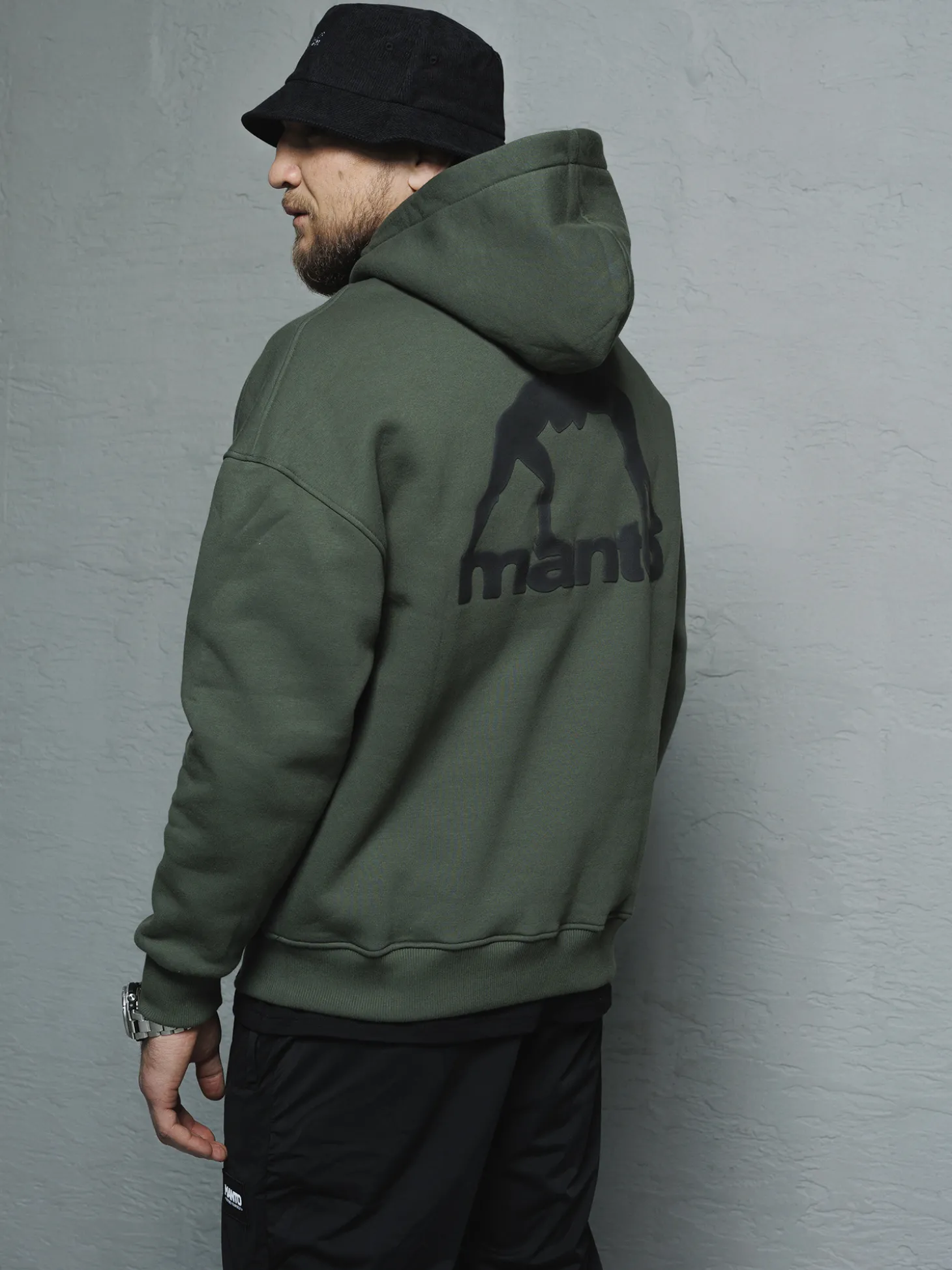 MANTO hoodie LABEL OVERSIZE khaki