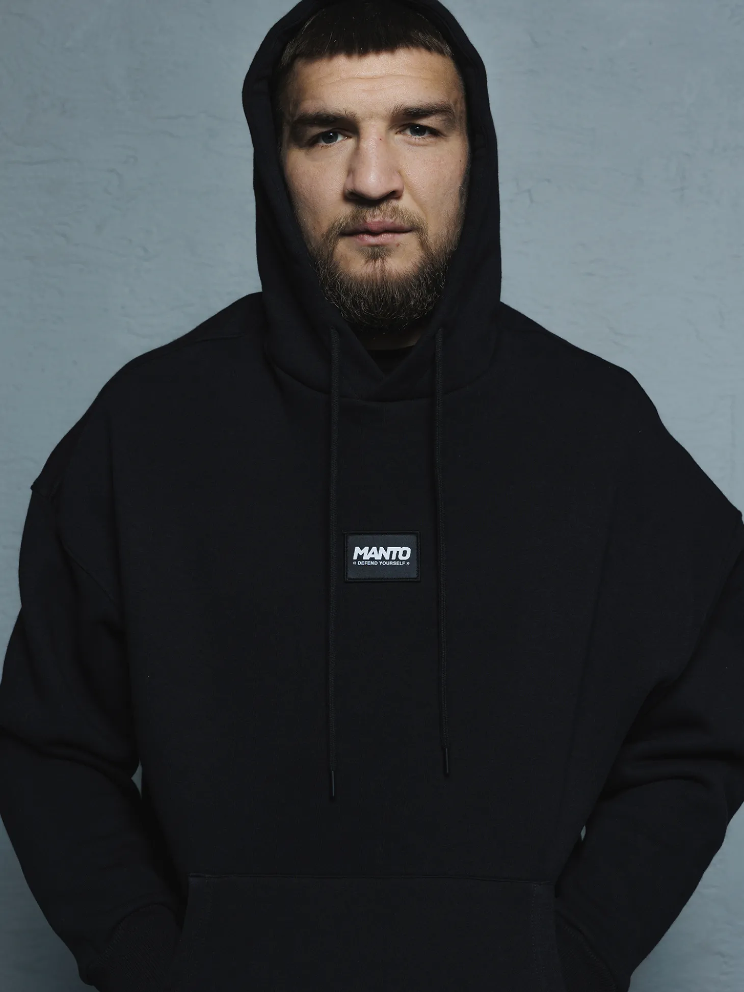 MANTO hoodie LABEL OVERSIZE schwarz
