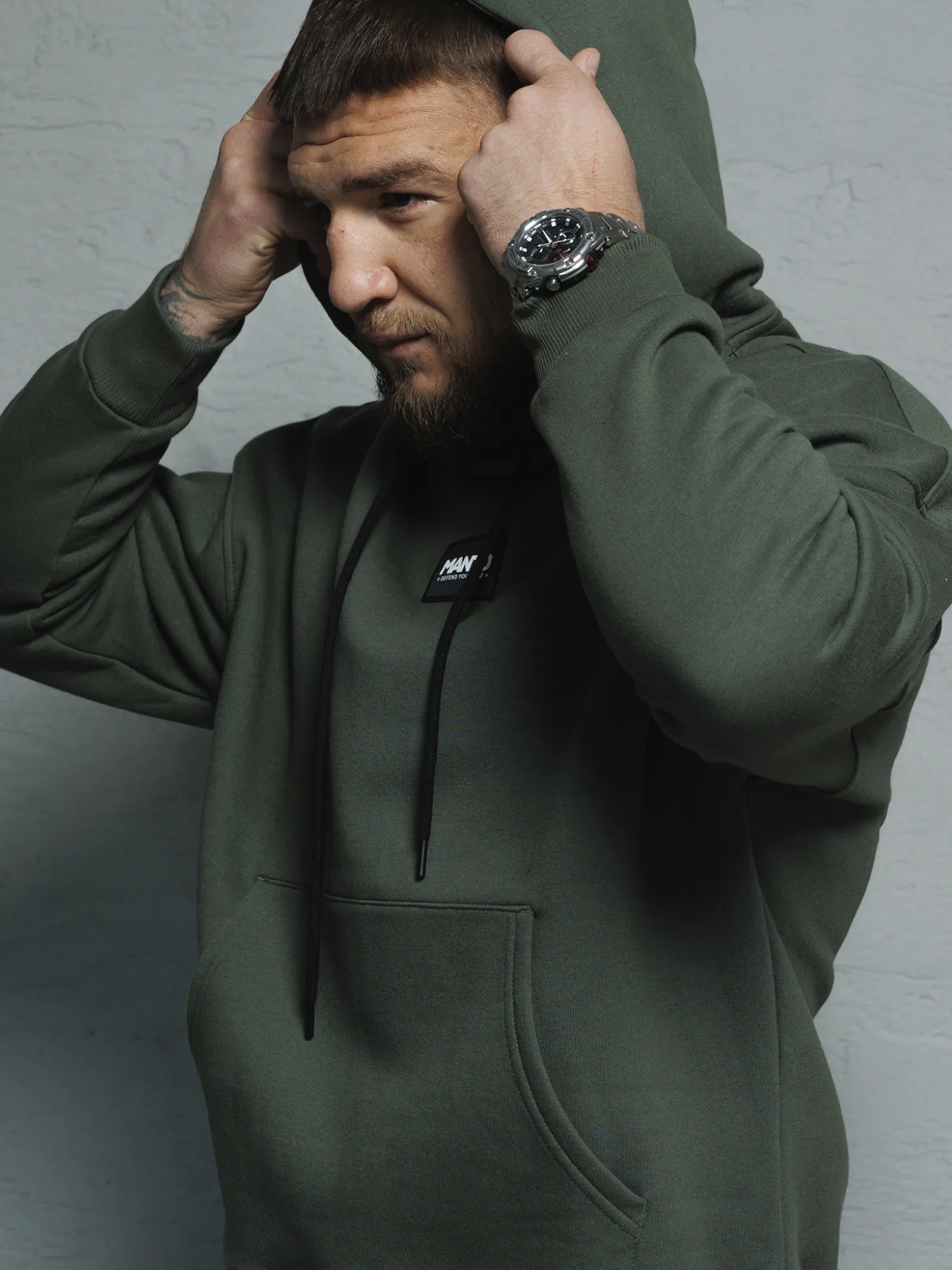 MANTO hoodie LABEL OVERSIZE khaki