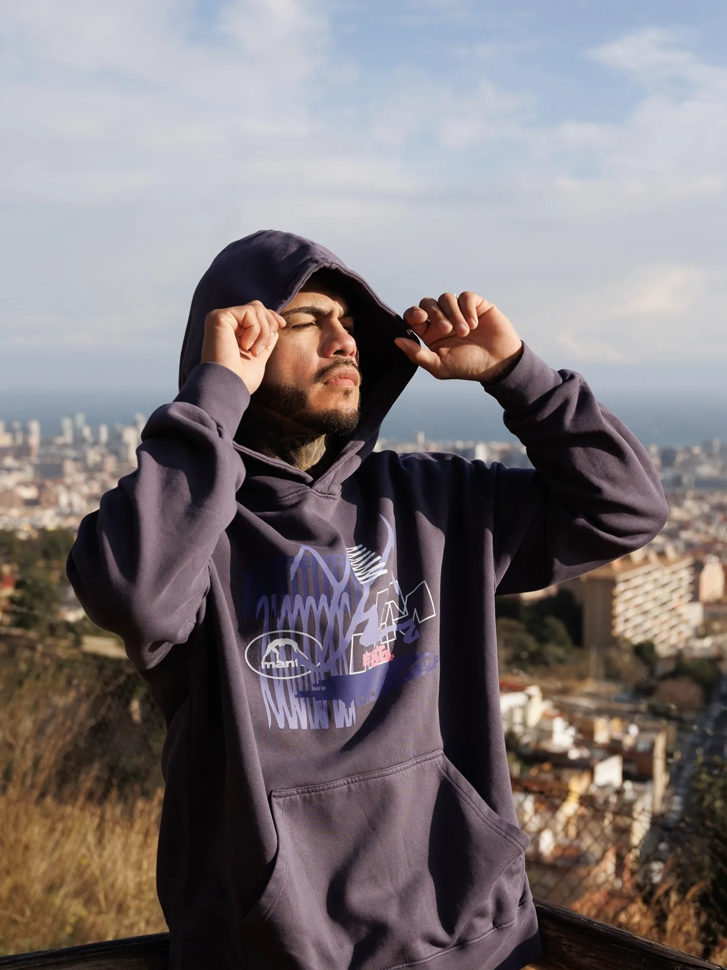 MANTO hoodie WIRE OVERSIZE purple