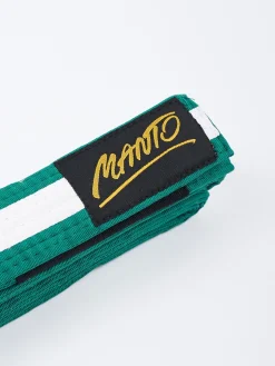 MANTO Kindergürtel BJJ TAG grün mit weissem Streifen