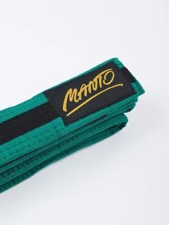 MANTO Kindergürtel BJJ TAG grün mit schwarzen Streifen