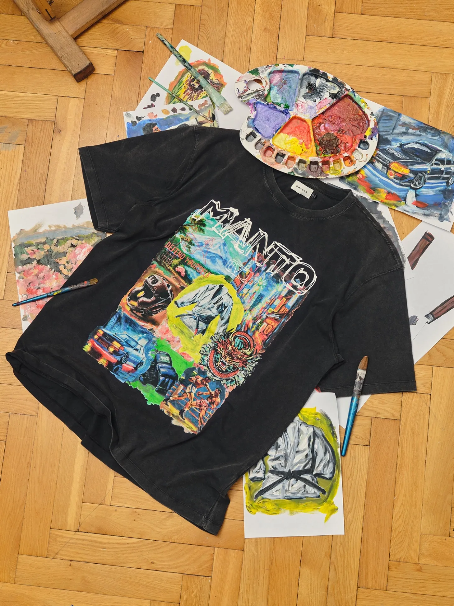 MANTO t-shirt IVO schwarz