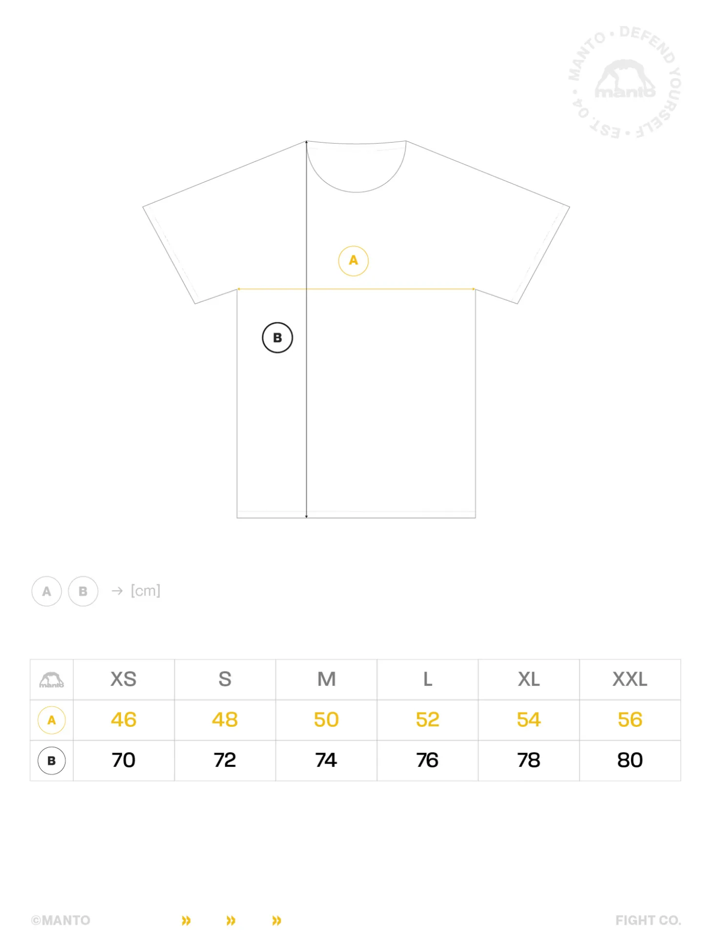 MANTO t-shirt VIBE 25 weiss-gelb